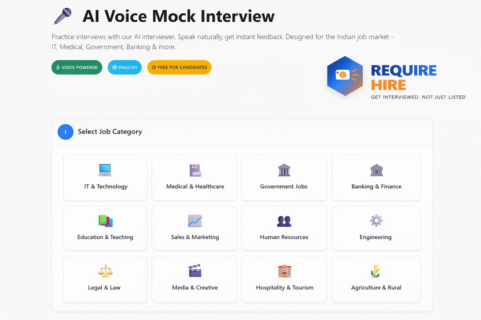 AI Voice Mock Interview Feature